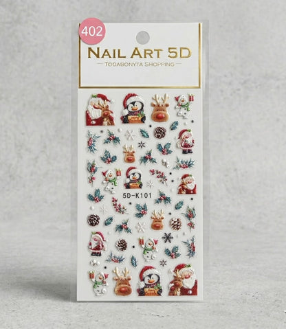 Stickers nail art 3D relief motif 402 autocollants decorations ongles professionnelles