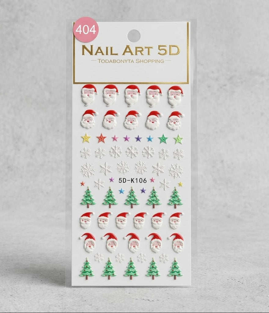 Stickers nail art 3D relief motif 404 autocollants decorations ongles professionnelles