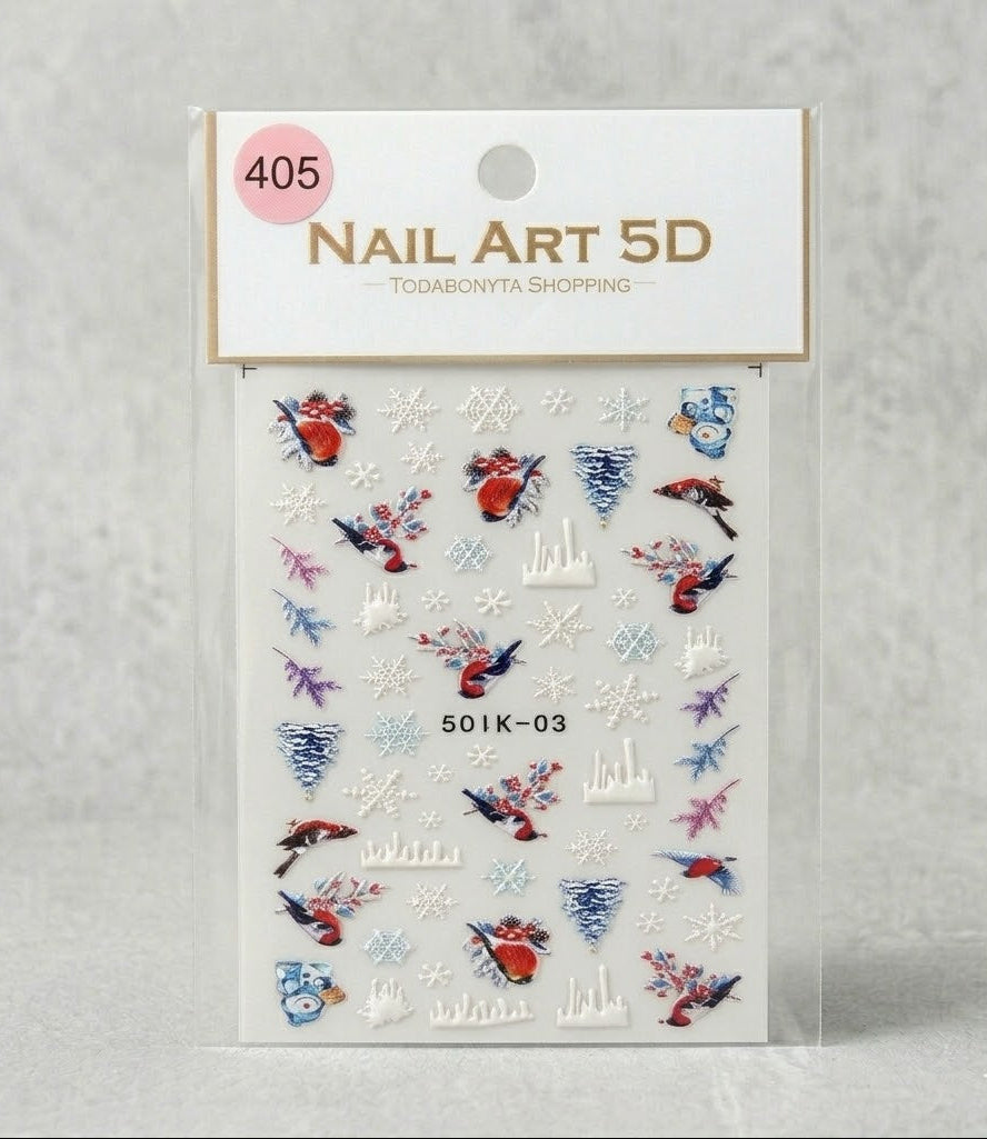 Stickers nail art 3D relief motif 405 autocollants decorations ongles professionnelles