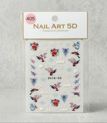 Stickers nail art 3D relief motif 405 autocollants decorations ongles professionnelles
