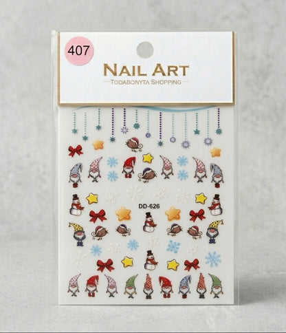 Stickers nail art 3D relief motif 407 autocollants decorations ongles professionnelles