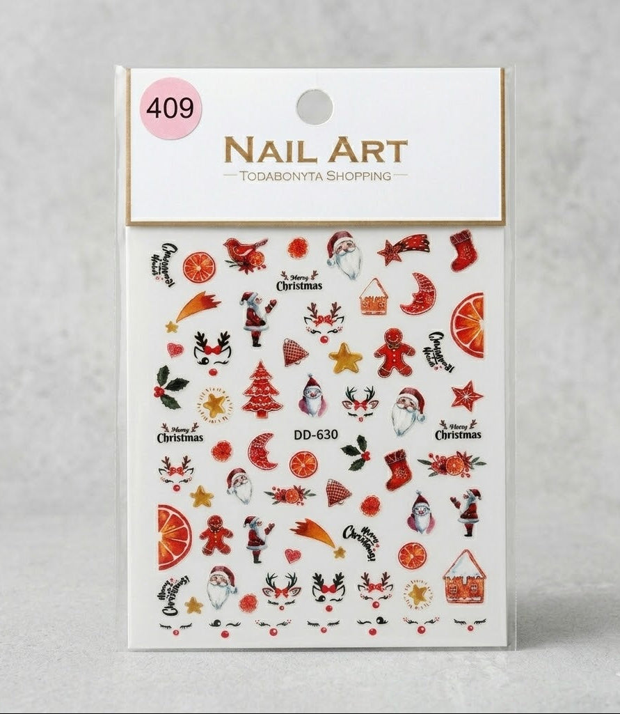 Stickers nail art 3D relief motif 409 autocollants decorations ongles professionnelles