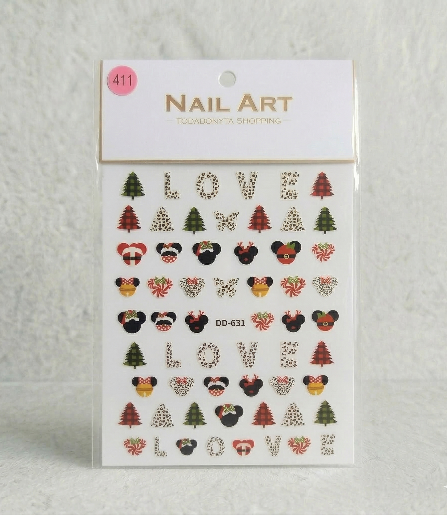 Stickers nail art 3D relief motif 411 autocollants decorations ongles professionnelles