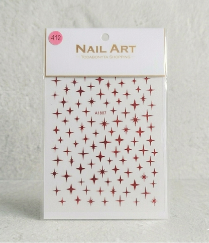 Stickers nail art 3D relief motif 412 autocollants decorations ongles professionnelles