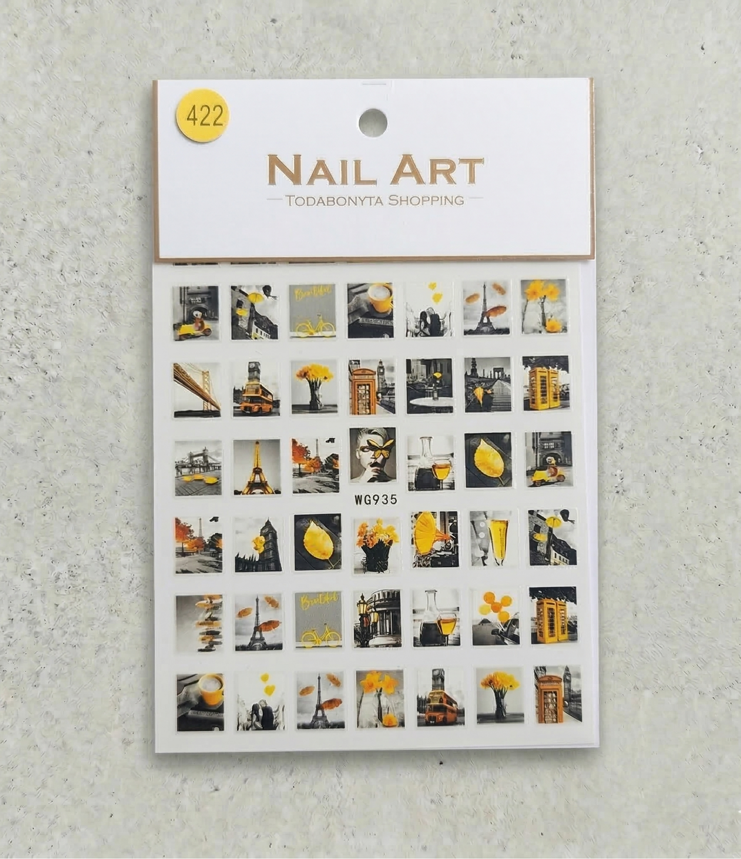 Stickers nail art 3D relief motif 422 autocollants decorations ongles professionnelles