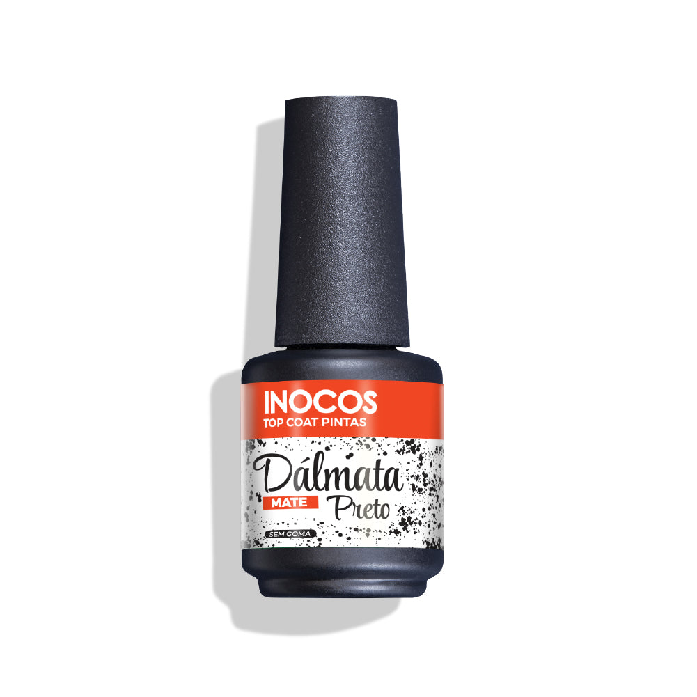Top Coat INOCOS Dalmatien 15ml - Finition pois noir mat vegan sans gomme
