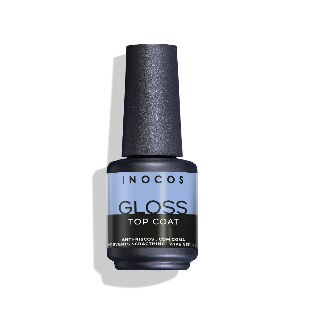 Top Coat INOCOS Extra Gloss 15ml - Finition ultra brillante pour vernis gel UV/LED
