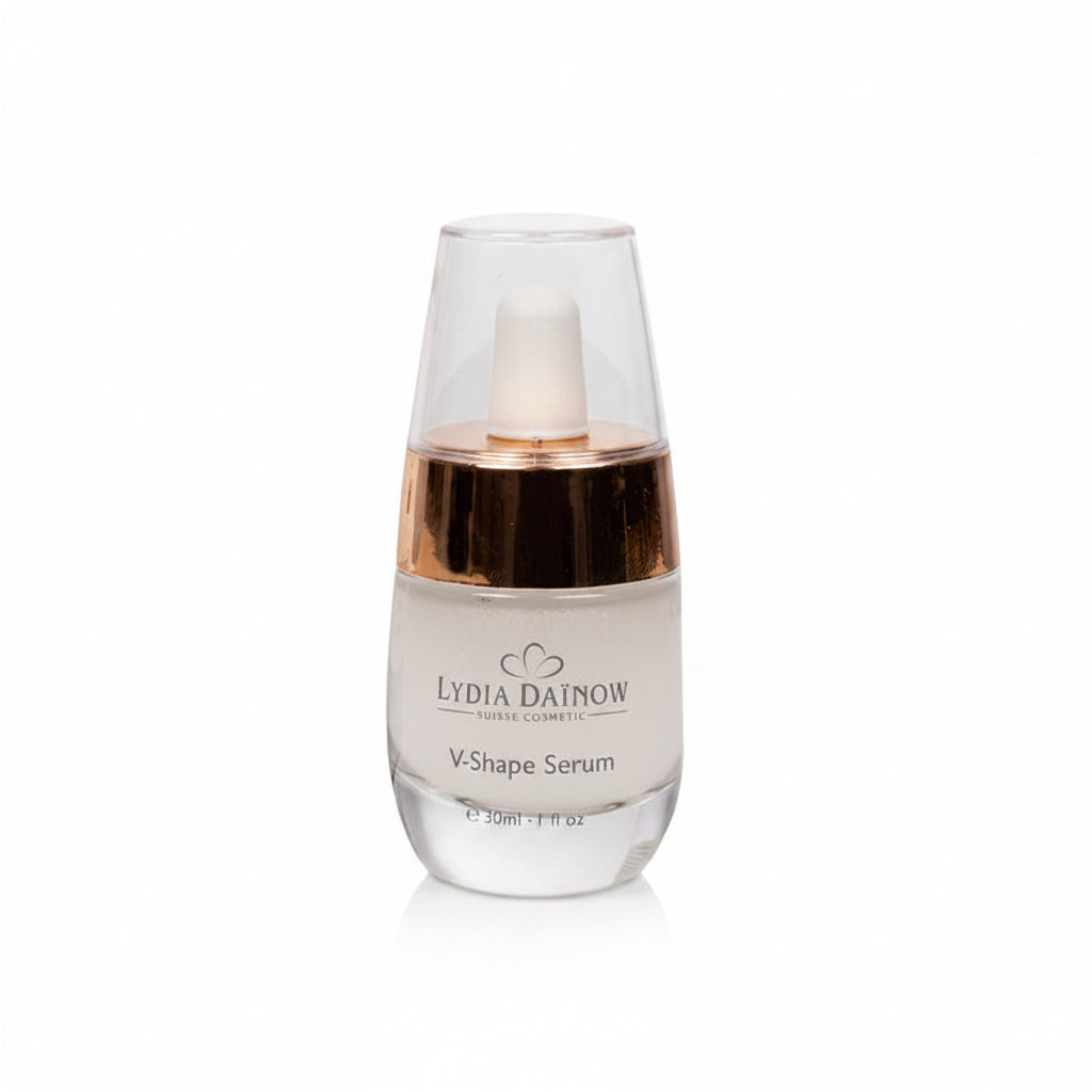 V-Shape Serum Lydia Dainow 30ml – Sérum raffermissant aux cellules souches de goji PCT, acide hyaluronique et extrait de tara pour redessiner les contours du visage – cosmétiques suisses Lydia Dainow