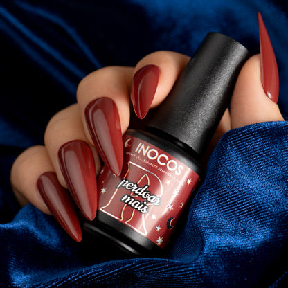 Flacon Vernis Gel INOCOS Perdoar Mais couleur marron vegan
