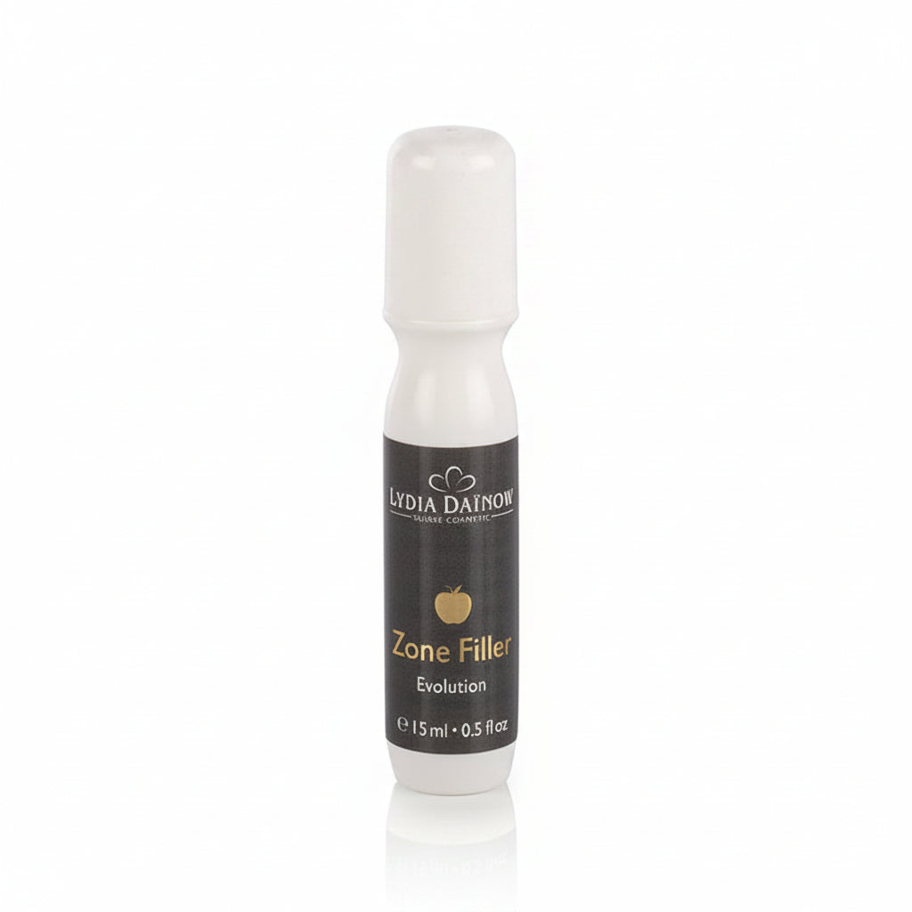 Zone Filler Lydia Dainow 15ml – Roll-on anti-âge aux cellules souches de pomme et raisin, caféine et acide hyaluronique pour raffermir et réduire les rides du visage et contour des yeux – cosmétiques suisses Lydia Dainow