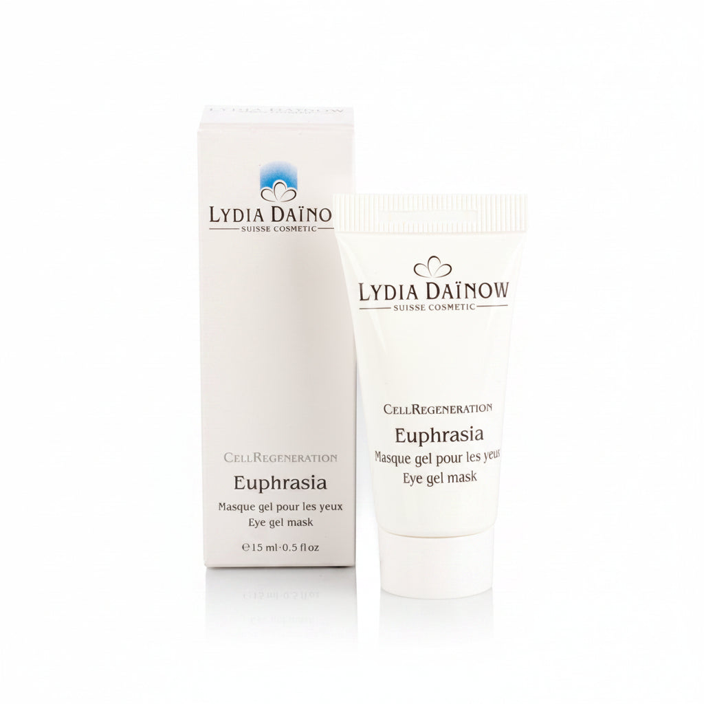 Euphrasia Lydia Dainow 15ml – Masque gel apaisant et décongestionnant à l'euphraise et citron pour la zone sensible du contour des yeux – cosmétiques suisses Lydia Dainow