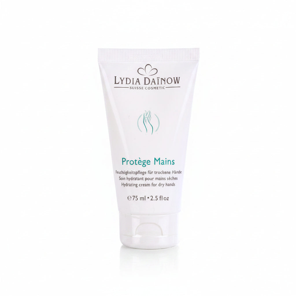 Mains Protection Lydia Dainow 75ml – Crème mains hydratante à l'acide hyaluronique, panthénol et beurre de karité pour mains sèches – cosmétiques suisses Lydia Dainow