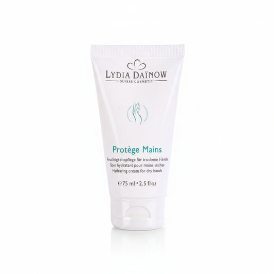 Mains Protection Lydia Dainow 75ml – Crème mains hydratante à l'acide hyaluronique, panthénol et beurre de karité pour mains sèches – cosmétiques suisses Lydia Dainow