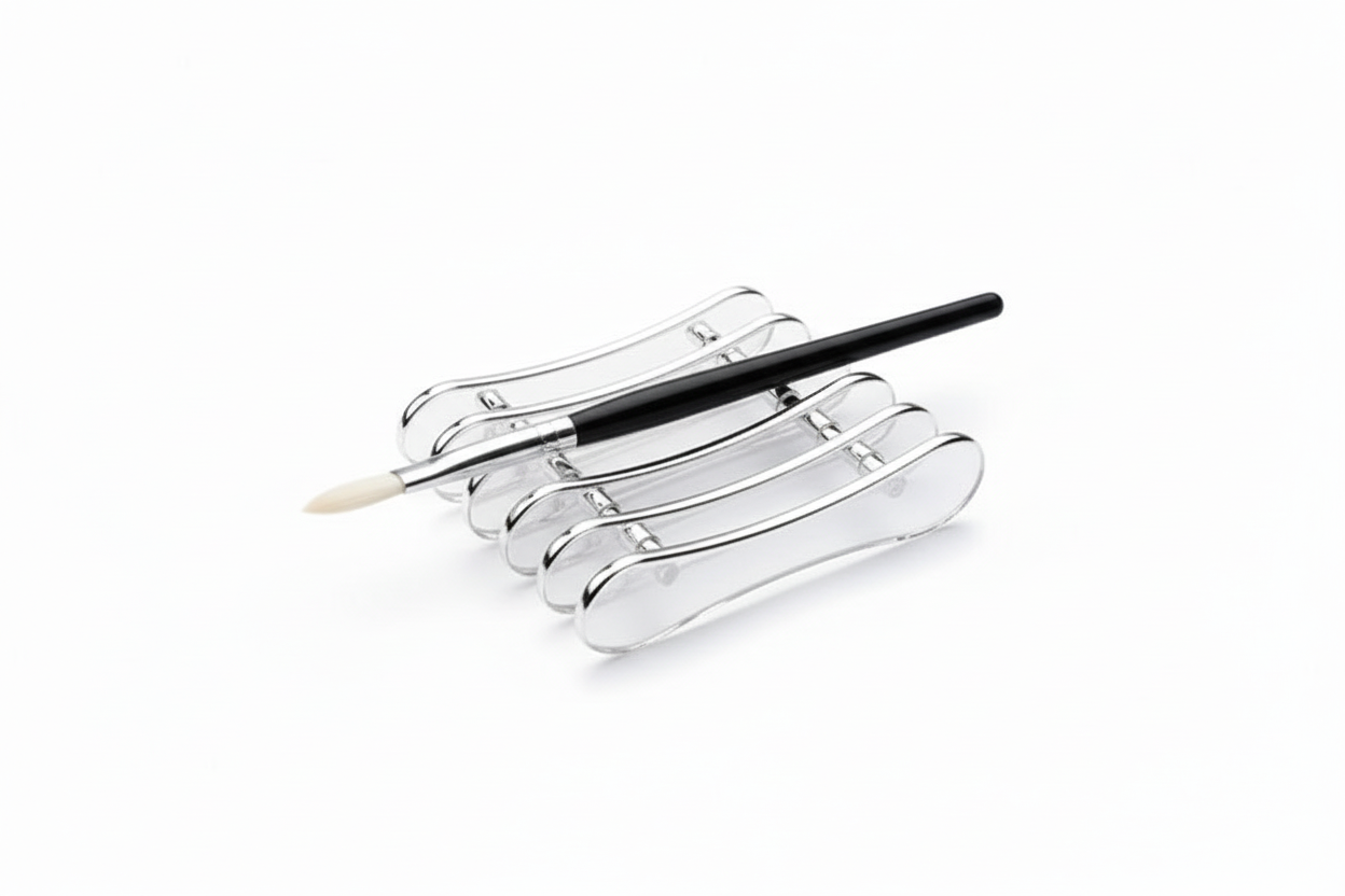 Support Pinceaux Transparent 5 Grilles - Avec Pinceaux